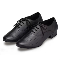 Chaussures de danse classiques noires pour hommes, salsa, ballroom, tango, dessus en cuir verni, doublure en daim souple, semelle intérieure en PU