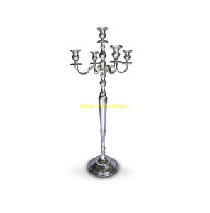 Chandelier de table en aluminium doré à 5 bras Bougeoir Décoration de fête de mariage Centre de table de banquet Bougeoir de luxe Vente en gros - Product Image 4