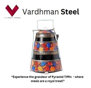 Pyramid 4 compartimentos de acero inoxidable Tiffin Box Durable Food Grade Lunch Carrier Indian Tiffin 4 contenedores Bento Boxes - Product Image 2