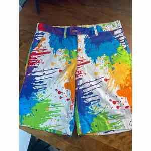 Pantalones cortos de golf de sublimación sólidos de alta calidad personalizados, banda elástica cómoda para la cintura, transpirable, de secado rápido, tela peinada ecológica - Product Image 1