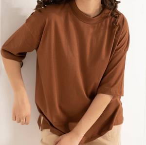 Camisetas de Mujer Lisas de Manga Corta, Casuales, de Algodón y Poliéster, para Moda Urbana - Product Image 5