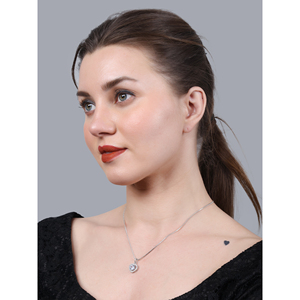 Collar de Cristal con Corazón Blanco - Product Image 3