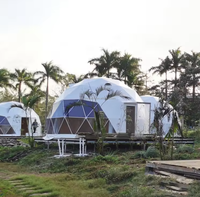 4 Saisons 6m/7m/8m Igloo Glamping Luxe Extérieur PVC Dome Hôtel Maison Dômes Géodésiques Tente à vendre