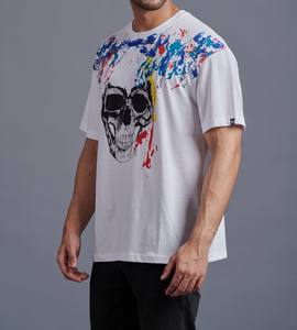 Camiseta informal de fitness 100% algodón orgánico comprimido 240 gramos tela de punto diseño de serigrafía con patrón sólido - Product Image 5