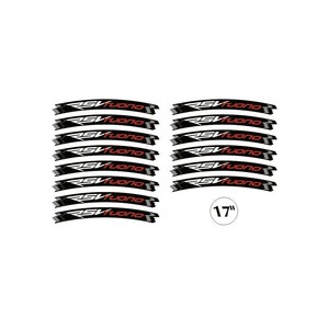 Strisce Adesive per Cerchioni Moto Giallo Fluorescente Compatibili con Aprilia RSV Tuono 17'', Adesivi Moto Eleganti - Product Image 2