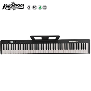 Piano numérique multifonctionnel portable 88 touches fabriqué en usine – Clavier numérique chinois noir/blanc - Product Image 1