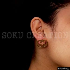 Diseño de declaración hecho a mano chapado en oro de Stud Earring SKU6192 - Product Image 1