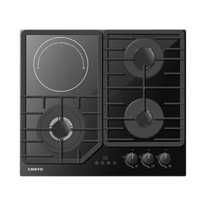 מפעל-כיריים גז 4 מבער באיכות גבוהה עם כיריים אינדוקציה מובנית ותכונות הגנה מרובה בטיחות - Product Image 2