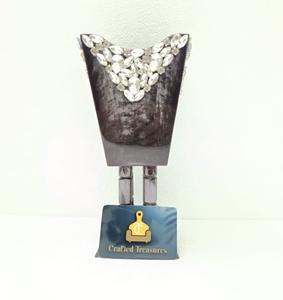 Brûleur d'encens en résine époxy de super qualité Brûleur Bakhoor avec grand cristal ou strass floral Mubakhar - Product Image 2