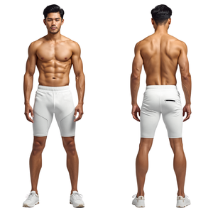 Pantalones Cortos Deportivos Blancos para Hombre, Premium, Ligeros, para Gimnasio, Fitness y Deportes, Disponibles en Stock - Product Image 4