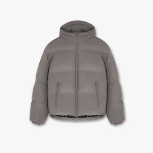 OEM personalizado de los hombres de la calle de estilo bombardero Puffer chaqueta de invierno de cuello alto frente logotipo personalizado XL tela de lona luz con capucha - Product Image 3