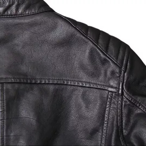 2025 personnalisé hommes véritable peau de mouton douce Biker Racer Style noir veste en cuir brodé flambant neuf haute qualité hiver - Product Image 5