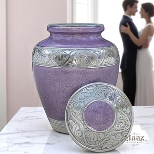 Urne funéraire en émail violet, finition granule texturée, 200 pouces cubes, grande urne pour cendres adultes | Fournisseur en gros - Product Image 2