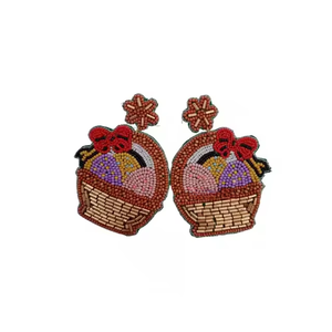 Boucles d'oreilles de pâques classiques faites à la main lapin rose perlé bijoux pour femmes Collection de cadeaux de Style printemps festif - Product Image 2