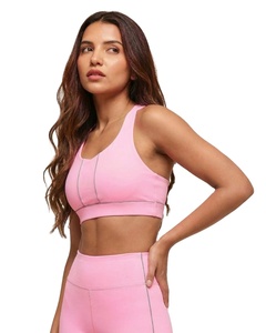 เสื้อชั้นในกีฬาแบบไขว้หลัง พิมพ์ลายตาข่ายประดับลูกปัด รองรับทรงสูง สำหรับโยคะ - Product Image 1