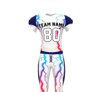 Ventes en gros de tenues de football américain personnalisables de haute qualité, respirantes, à séchage rapide, 100% polyester, vêtements d'entraînement courts - Product Image 6