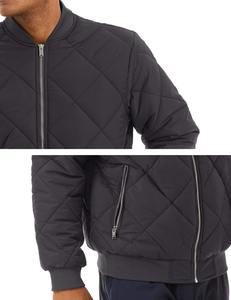 Chaqueta informal de bombardero para hombre, chaqueta de Color sólido con forro polar con patrón de diamantes de otoño, chaqueta de bombardero para hombre - Product Image 5