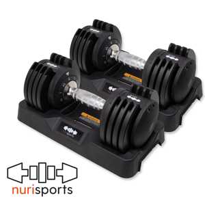 Nurisports Juego de Mancuernas Ajustables de Hierro Fundido de 2kg-12kg (90lb-36kg) para Entrenamiento de Fuerza de Brazos y Fitness - Product Image 1