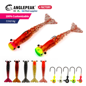 Vente en gros de leurres souples en PVC de 9,5 cm et 11,5 cm, 5 couleurs, leurres de pêche en forme de crevettes, leurres souples en plastique pour la pêche en eau profonde, la pêche en bord de mer - Product Image 3