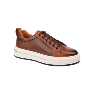 M054 Baskets décontractées en cuir pour hommes avec logo V triangulaire, lacets plats, semelle en caoutchouc, talon bas, à lacets, vente en gros, export - Product Image 1