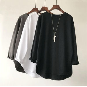 Camiseta de cuello redondo para mujer, camiseta ligera de algodón, Camiseta cómoda de manga corta a la moda para atuendo diario de verano - Product Image 5