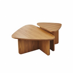 Table basse en bois naturel avec plateau en verre, forme ronde, parfaite pour la décoration de la salle de séjour, meubles faits à la main - Product Image 6