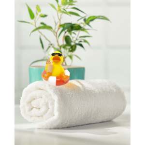 Pato de Goma Pequeño de PVC Ecológico con Logotipo Personalizado, Juguete para Bañera con Anillo de Natación, Juguete de Pato de PVC Pequeño para Bañarse en Verano - Product Image 3