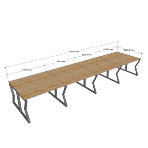 Mesa Moderna de 8 Plazas, 480x120cm, Madera de Caucho con Patas de Hierro, MConcept HBMC036 - Product Image 6