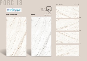 600x1200mm Diseño moderno Acabado brillante Azulejos vitrificados impresos digitalmente con superficie Porcecon para interiores de lujo - Product Image 2