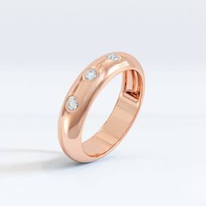 Bague en diamant à bande ronde en or massif 10 carats diamant cultivé en laboratoire mariage coupe ronde CVD diamant bague de fiançailles bijoux de clarté - Product Image 3