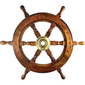 Rueda de barco de madera de Venta caliente, diseño personalizado, rueda de barco náutico antiguo hecho a mano, precio al por mayor de La India - Product Image 4