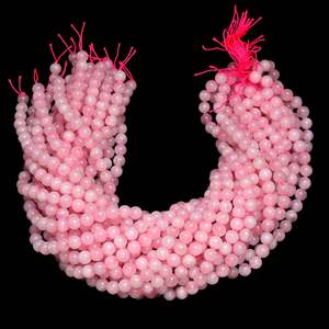 ลูกปัดหินโรสควอตซ์สีชมพูธรรมชาติรับรองโดย Chakralume รูปทรงกลม ขนาด 15 นิ้ว สำหรับทำเครื่องประดับ แฟชั่น ขายส่งจำนวนมาก - Product Image 5