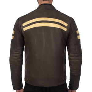 CE-Certified Vintage Retro Brown Genuine Buffalo Leather Racing Motorbike Jacket Windproof Winter <b>Protector</b> for Men's Motorcycle - Product Image 3