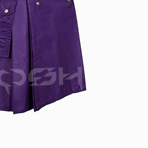 Kilt de algodón escocés tradicional púrpura con bolsillo de carga y hebillas decorativas KILTS personalizados Fabricante & Proveedor - Product Image 6