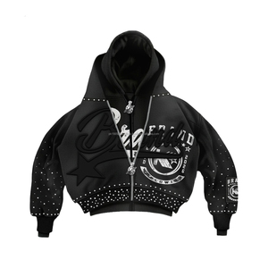 Conjunto Deportivo Personalizado Unisex de Algodón, Sudadera con Capucha y Pantalones Cortos, 2 Piezas, Estampado Serigrafiado, Estilo Holgado para Hombre - Product Image 3