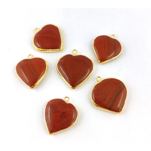 ขายดีสร้อยคอจี้หัวใจอาเกตสีแดงพองต่างหูทำด้วยมือของผู้หญิงแฟชั่นพลอยชุบทอง - Product Image 1