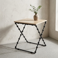 Table d'appoint moderne en fer et marbre, avec structure en métal noir, table basse, meuble d'appoint pour canapé de salon, mobilier pour projets hôteliers