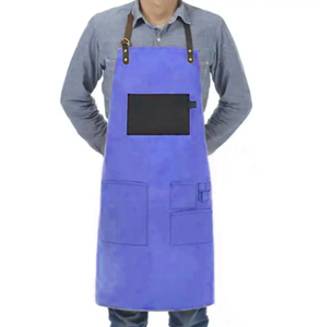 Delantal de soldadura de cuero Partido de vaca de alta calidad delantal de trabajo bolsillos con logotipo personalizado - Product Image 5