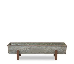 Jardinera de Metal de diseño elegante en forma rectangular a granel, acabado antiguo, diseño moderno, jardinera para jardín y hogar - Product Image 1