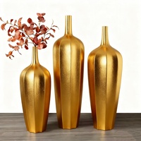 Ensemble de grande taille pour la décoration de la maison et de la table de mariage, décoration intérieure, vase à poser au sol doré