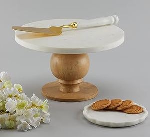 High on Demanding <b>Marble</b> and Wood <b>Cake</b> <b>Stand</b> High Quality Handmade Manufacturer White <b>Marble</b> <b>Cake</b> <b>Stand</b> Wedding Party Table Use - Product Image 2
