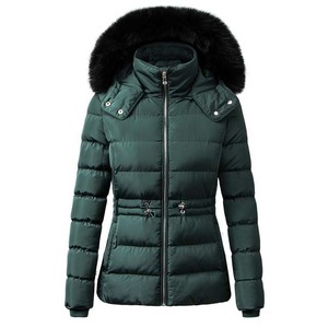 Nouvelle mode 2026, doudoune matelassée pour femme, poids lourd, à capuche, en toile tricotée, respirante, imperméable - Product Image 1