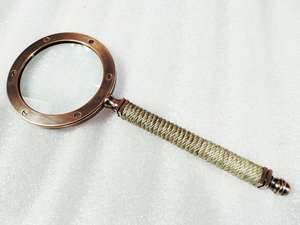 Lupa de mano con mango de bocina, lentes con mango de cuerda, acabado de alta calidad y gran aumento, Decoración de mesa - Product Image 4