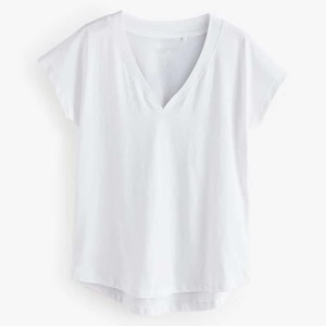 Logotipo de impresión personalizada espacios en blanco algodón moda señoras de alta calidad mujeres niñas camisetas casuales para mujeres logotipo personalizado camiseta - Product Image 2