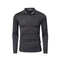 T-shirt en tricot à manches longues pour homme, coupe ajustée, couleur unie, décontracté, doux, confortable, extensible, léger, mode quotidienne