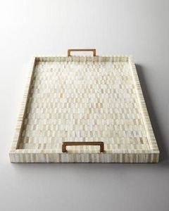 BANDEJA DE HUESO ÚNICA MEJOR ALTA CALIDAD para ocasiones navideñas Bandeja con incrustaciones de hueso para uso doméstico y hotelero - Product Image 4