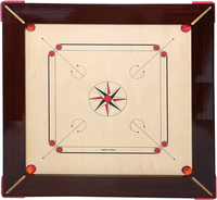 Jeu de Carrom Portable en Bois Classique avec Design de Poche, Bâtons de Jeu, Pièces, Reine et Striker - Taille/Couleur/Logo Personnalisables, Résistant à l'Eau