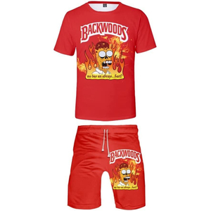 Conjunto Corto de Dos Piezas para Hombre, Camisa de Manga Corta, Color Sólido, Color Rosa, Personalizado, Verano - Product Image 5