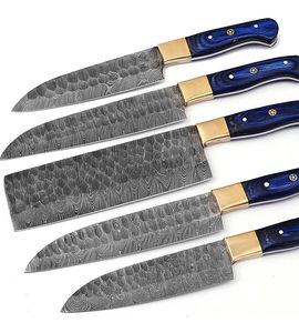 Juego de Cuchillos de Chef Burraq Hechos a Mano con Acero de Damasco, 5 Piezas, Cuchillos de Cocina Profesionales con Mango de Madera, Ecológicos y Ambidiestros - Product Image 2