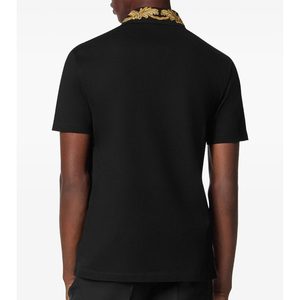 Camiseta de Hombre Personalizada por el Fabricante, 100% Algodón, Tejida, Manga Corta, Cierre de Botones Delanteros, Logotipo Bordado, Diseño Sólido - Product Image 3